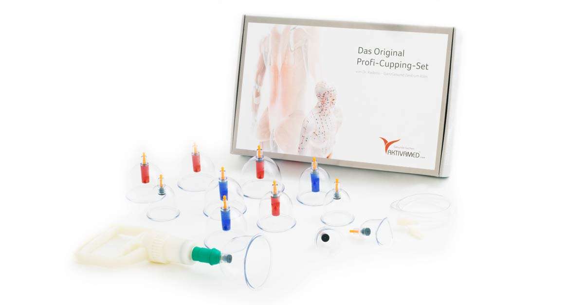 Profi Schröpf-Set Aktivamed - Profi Schröpfglas-Set mit Therapiemagneten - Kunststoff-Schröpfset zum medizinischen Schröpfen, Vakuum Cupping-Set, TCM, Faszientherapie