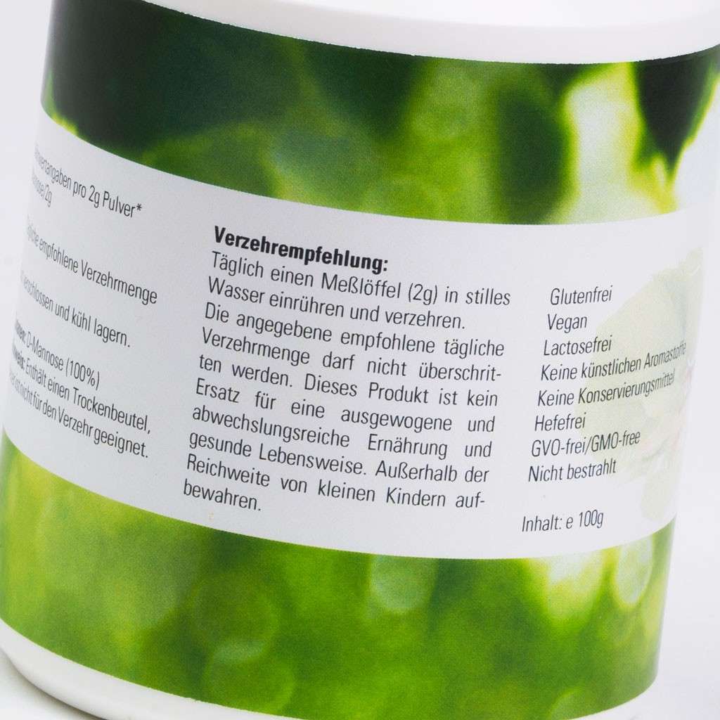 D-Mannose aus Birke vegan - diätische Behandlung gegen Blasenentzündungen, Harnwegsinfekt - 100g Naturbelassen