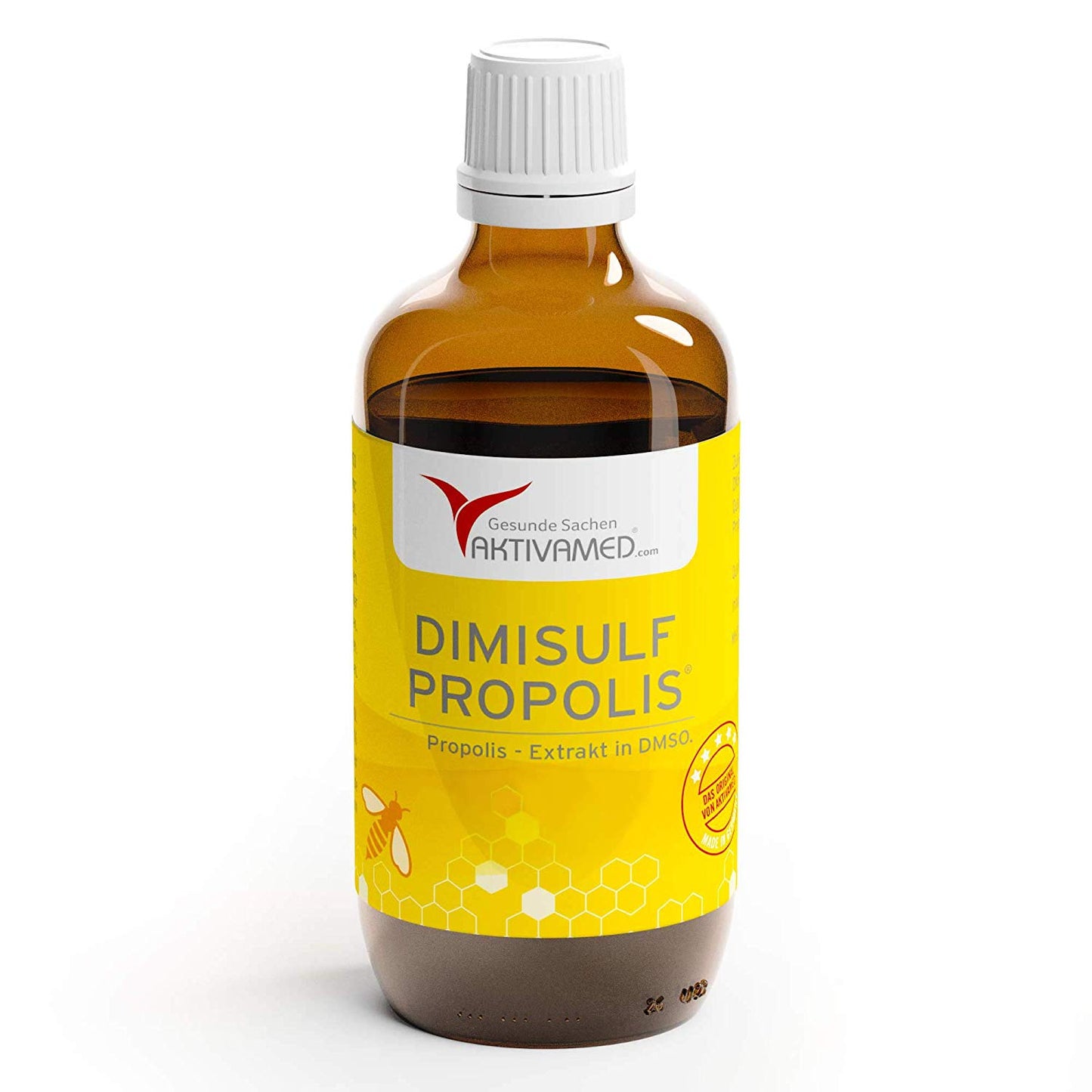 Dimisulf Propolis - Propolisextrakt grün 100ml Tinktur 20% gelöst in DMSO - ohne Alkohol - mit Vitamin C, E, B, Biotin - beste Imkerqualität - PROPOLIS DIMISULF 100ml ohne Alkohol - schadstofffrei