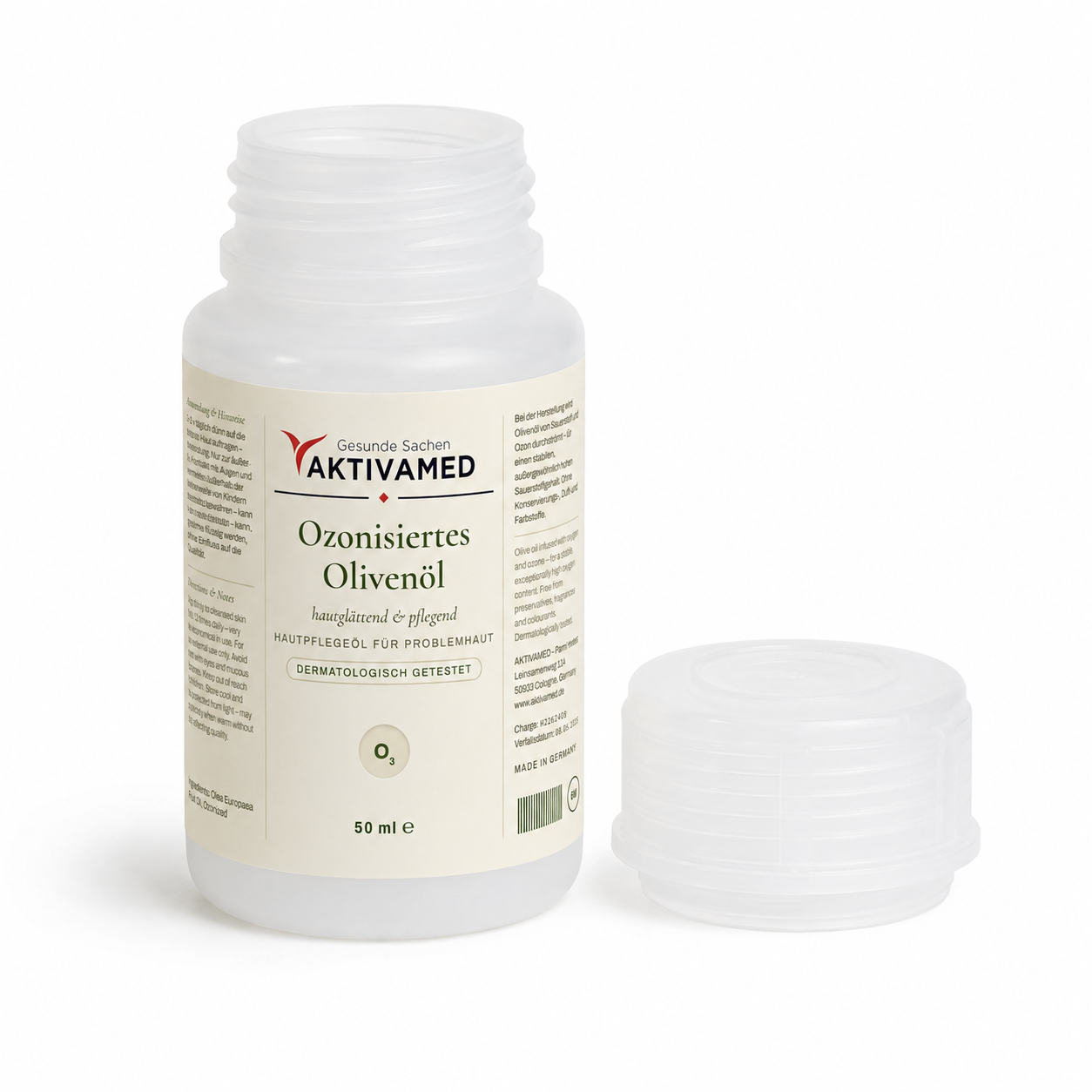Ozonized olive oil - skin-smoothing and circulation-promoting skin care product