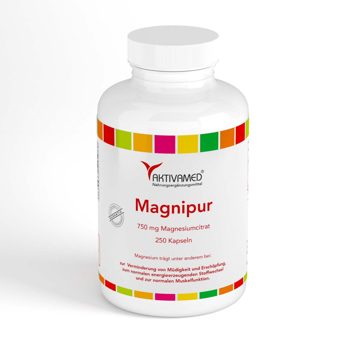  AKTIVAMED® Magnesium citrate Magnipur® [780 mg per capsule] high dose 180 capsules - daily dose 374 mg